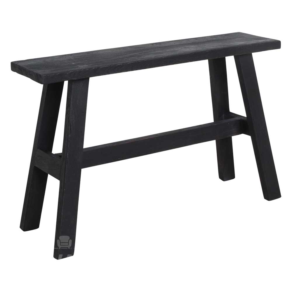 Houten bankje zwart 85x20x50 cm