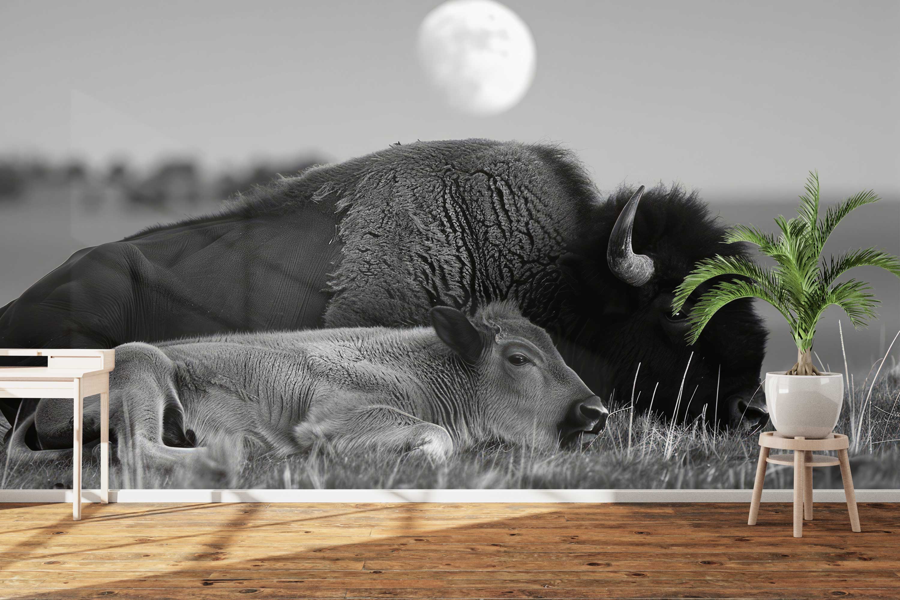 Naadloos fotobehang Bison