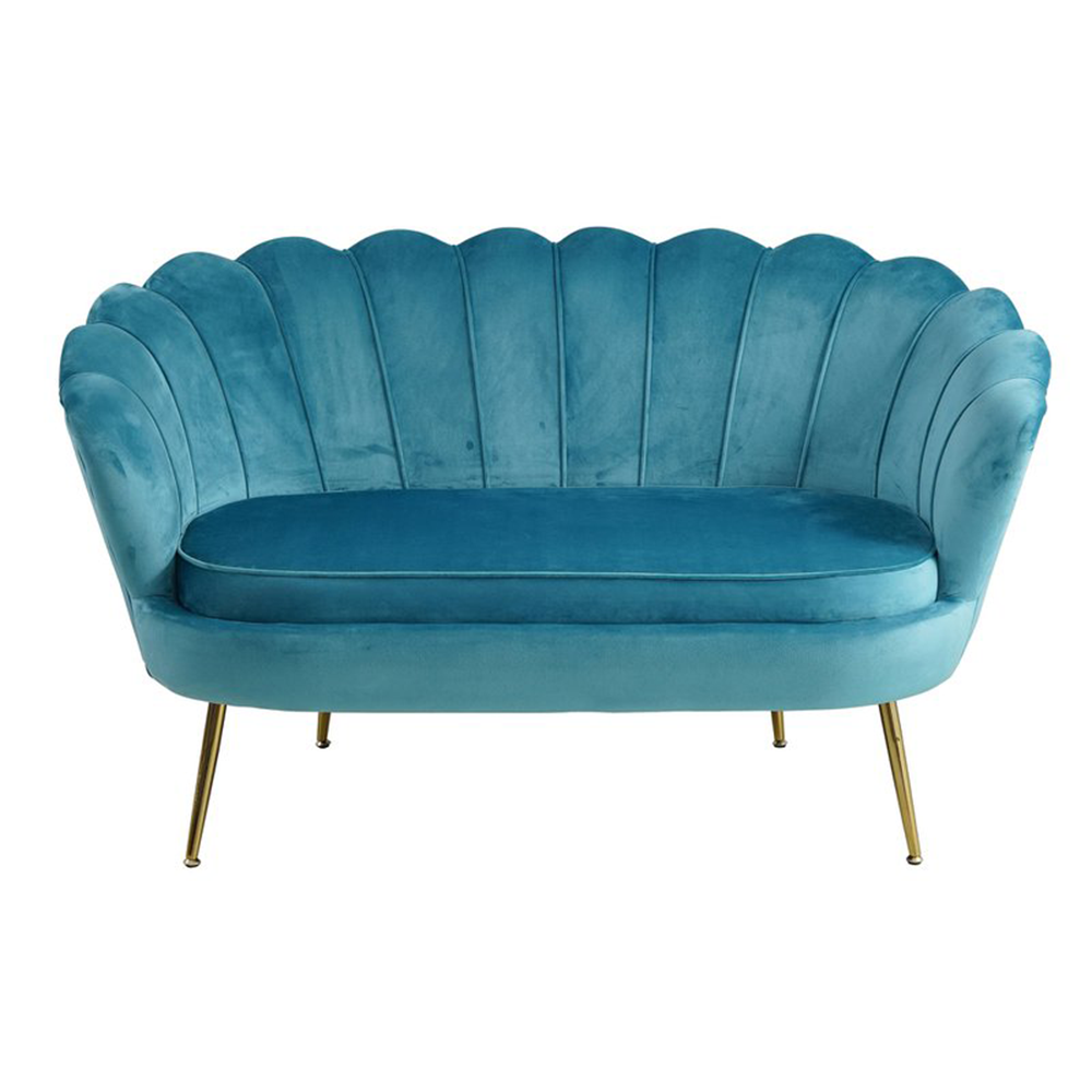 Fluwelen schelpvormige zitbank. 4 kleuren!