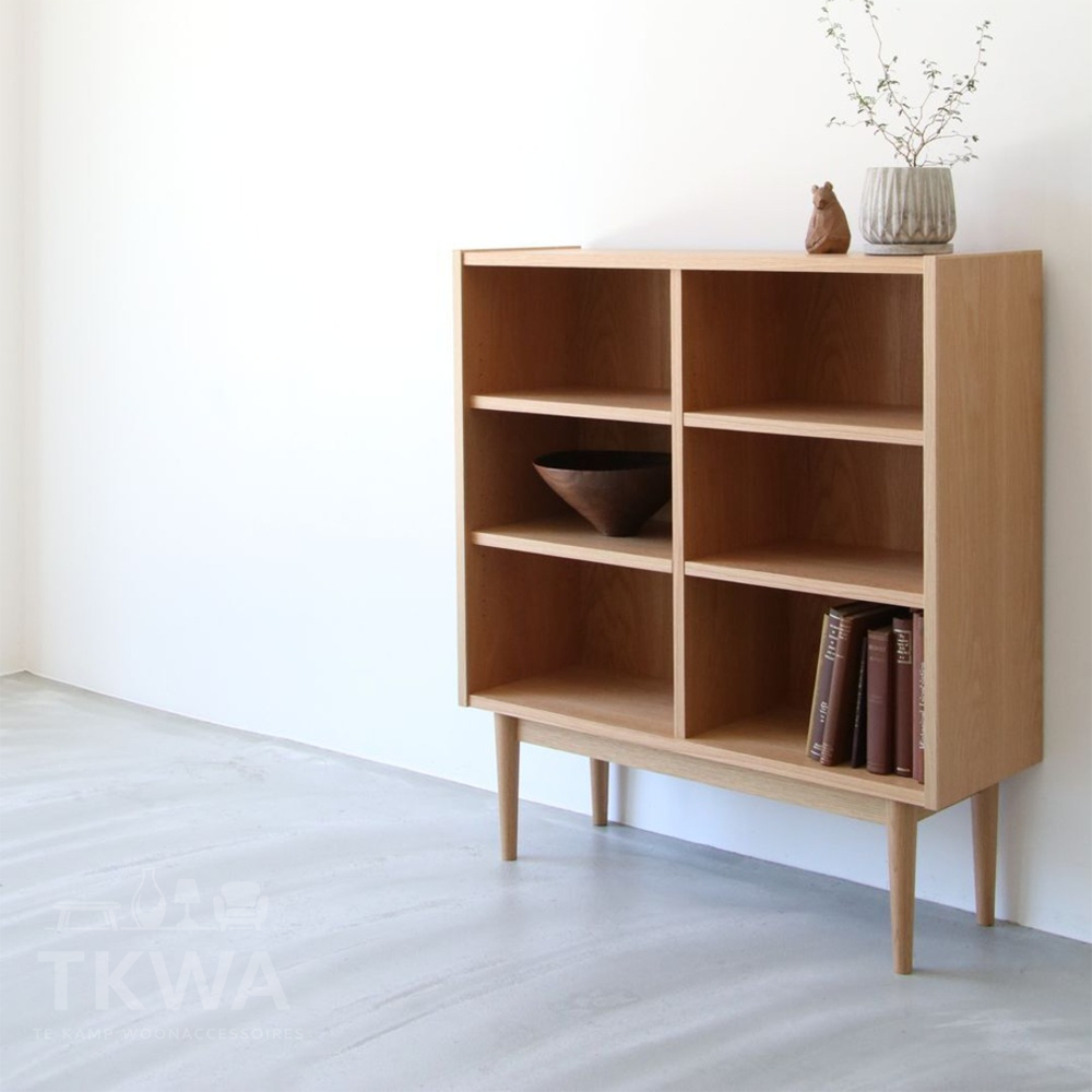 Boekenkast natuurlijk eiken 100x90x30cm