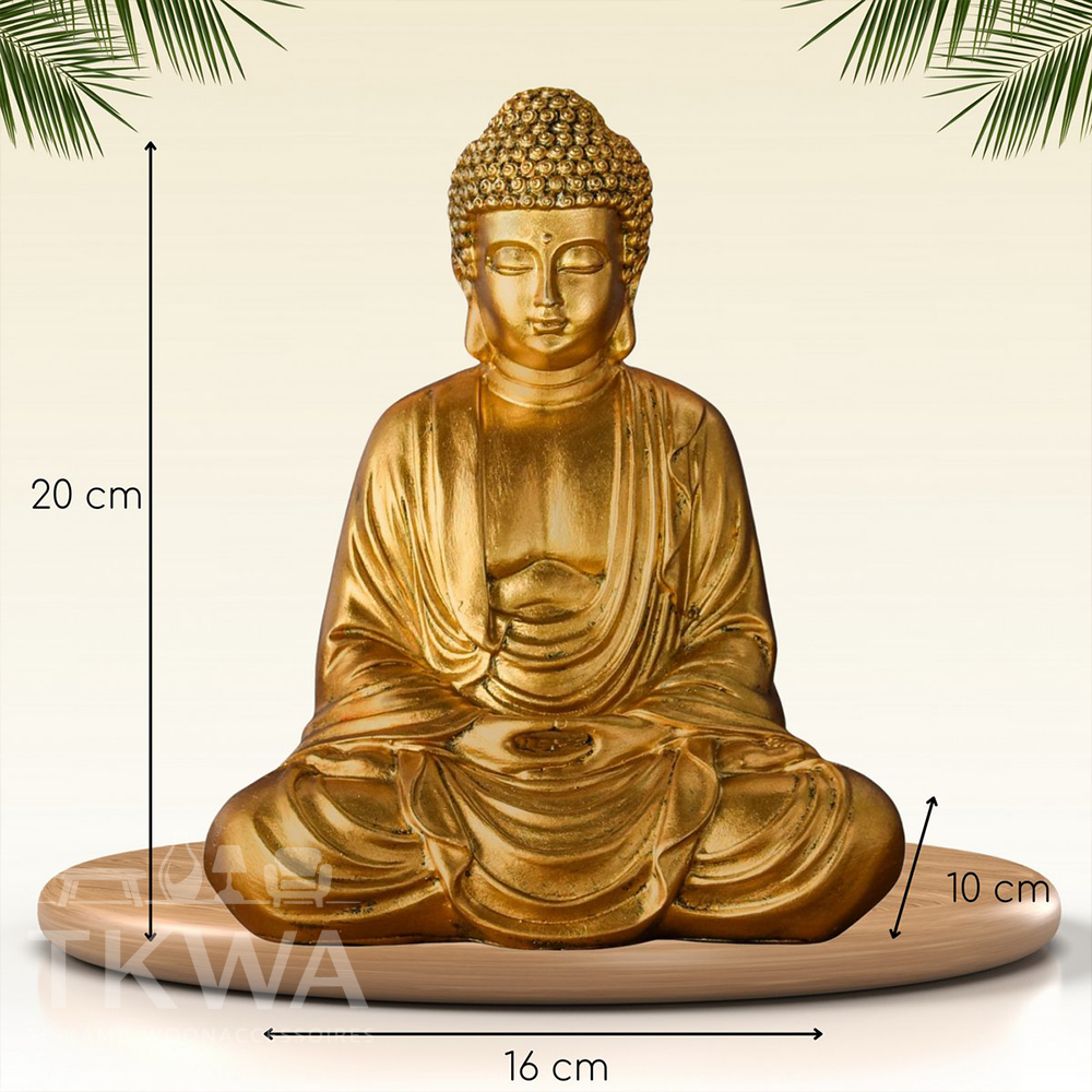 Gouden Meditatie Boeddhabeeld - Zen en Feng Shui Decoratiebeeldje