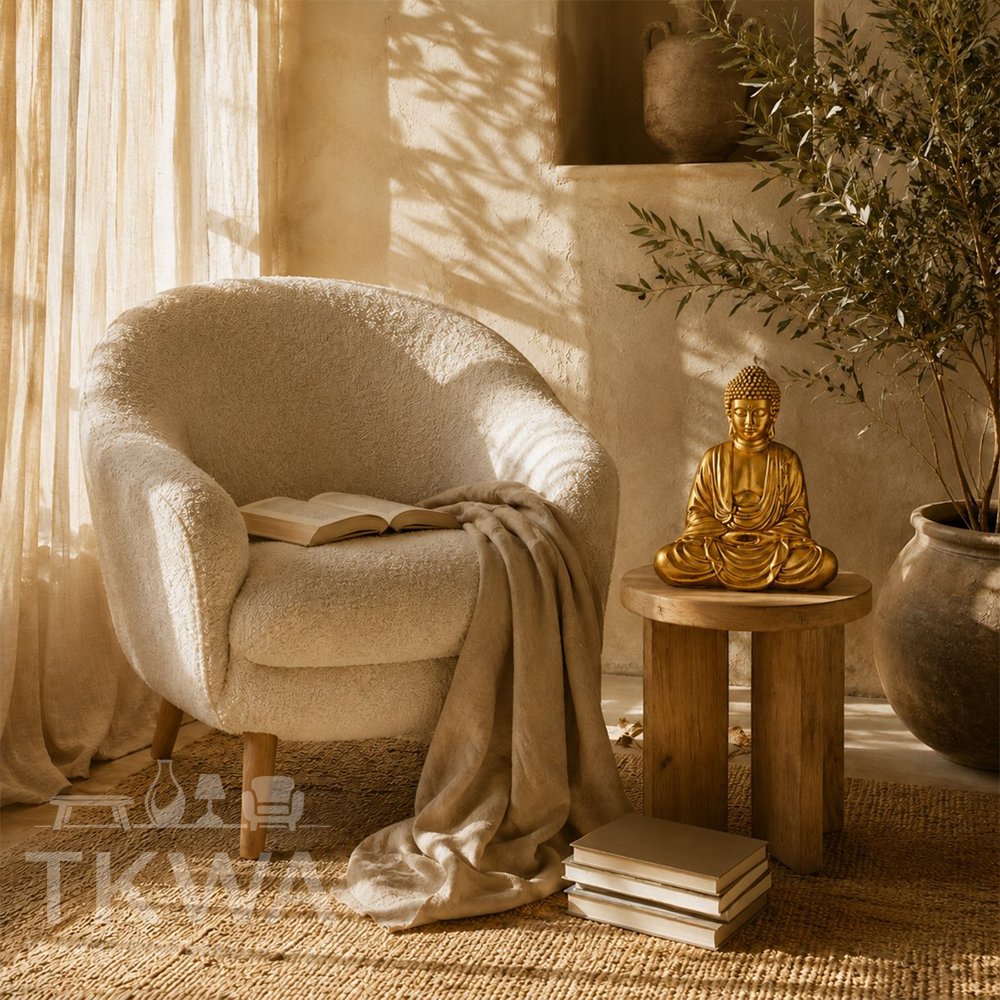 Gouden Meditatie Boeddhabeeld - Zen en Feng Shui Decoratiebeeldje