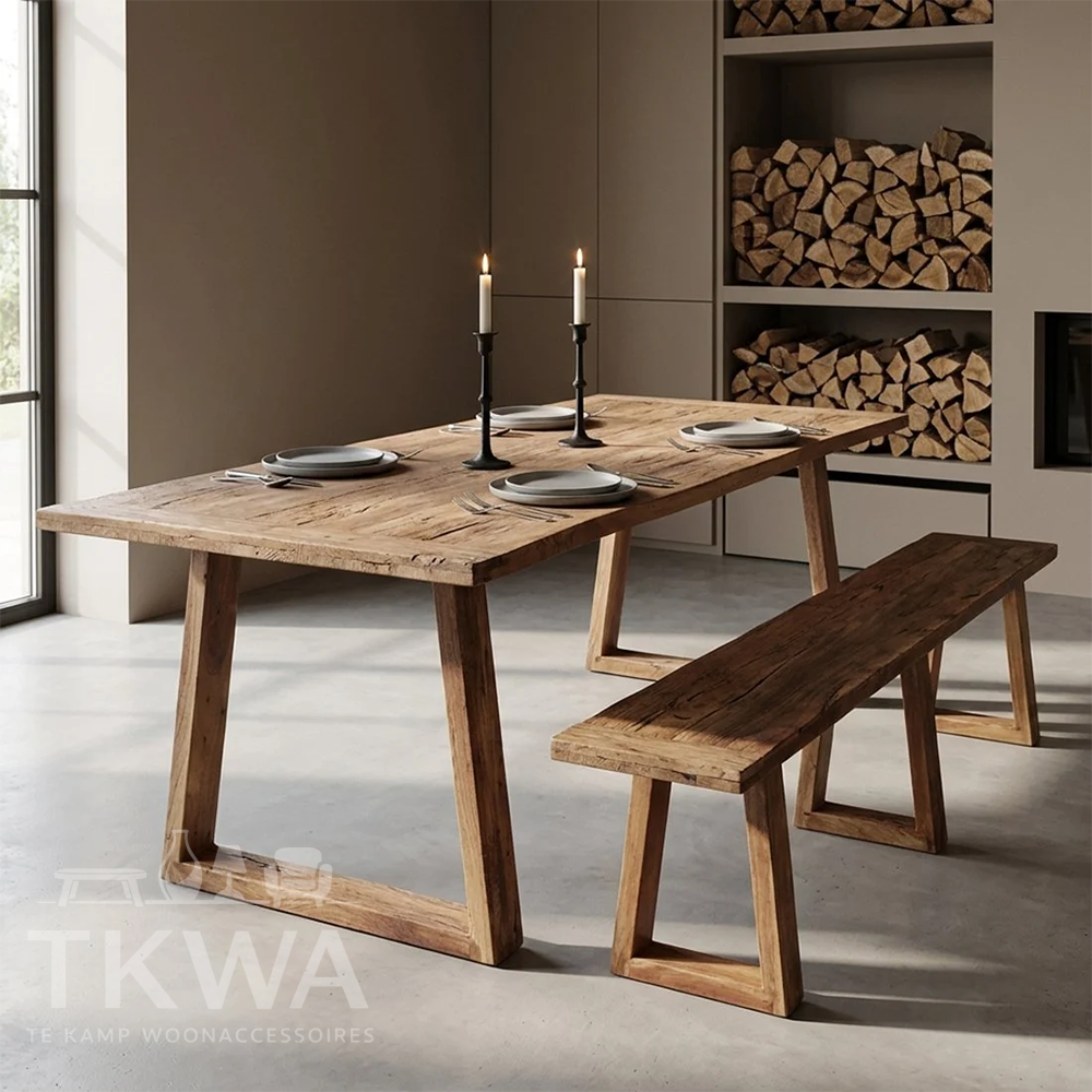 Farmwood eettafel - FSC gerecycled hout