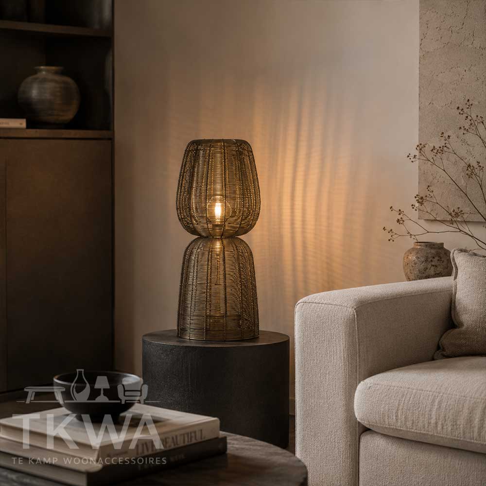 Windlicht Fellini antiek bronskleurig 52 cm van Light & Living