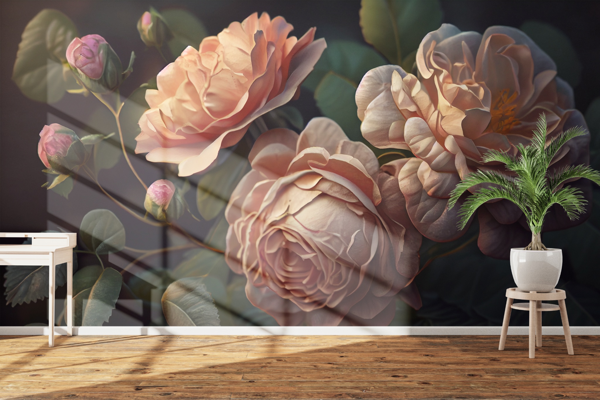 Flora naadloos behang