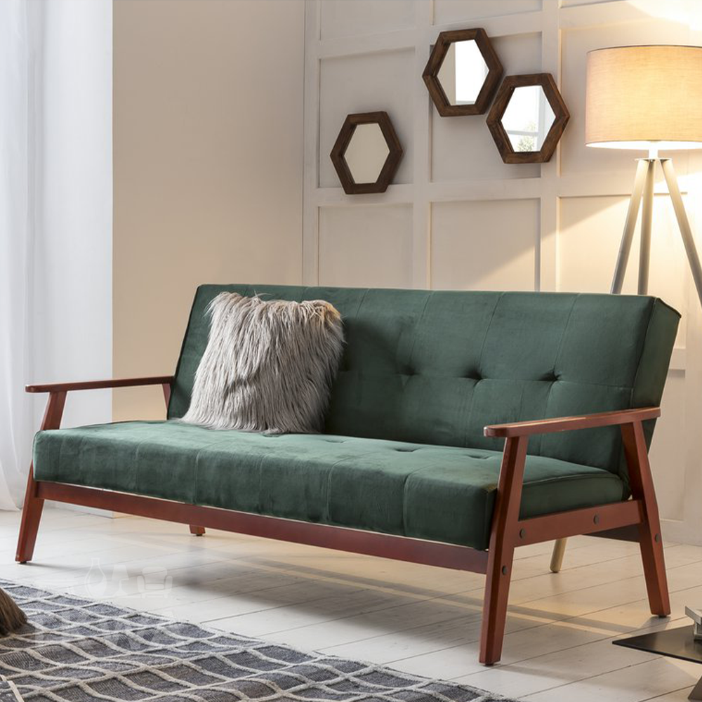 Scandinavisch slaapbank fluwelen dennengroen
