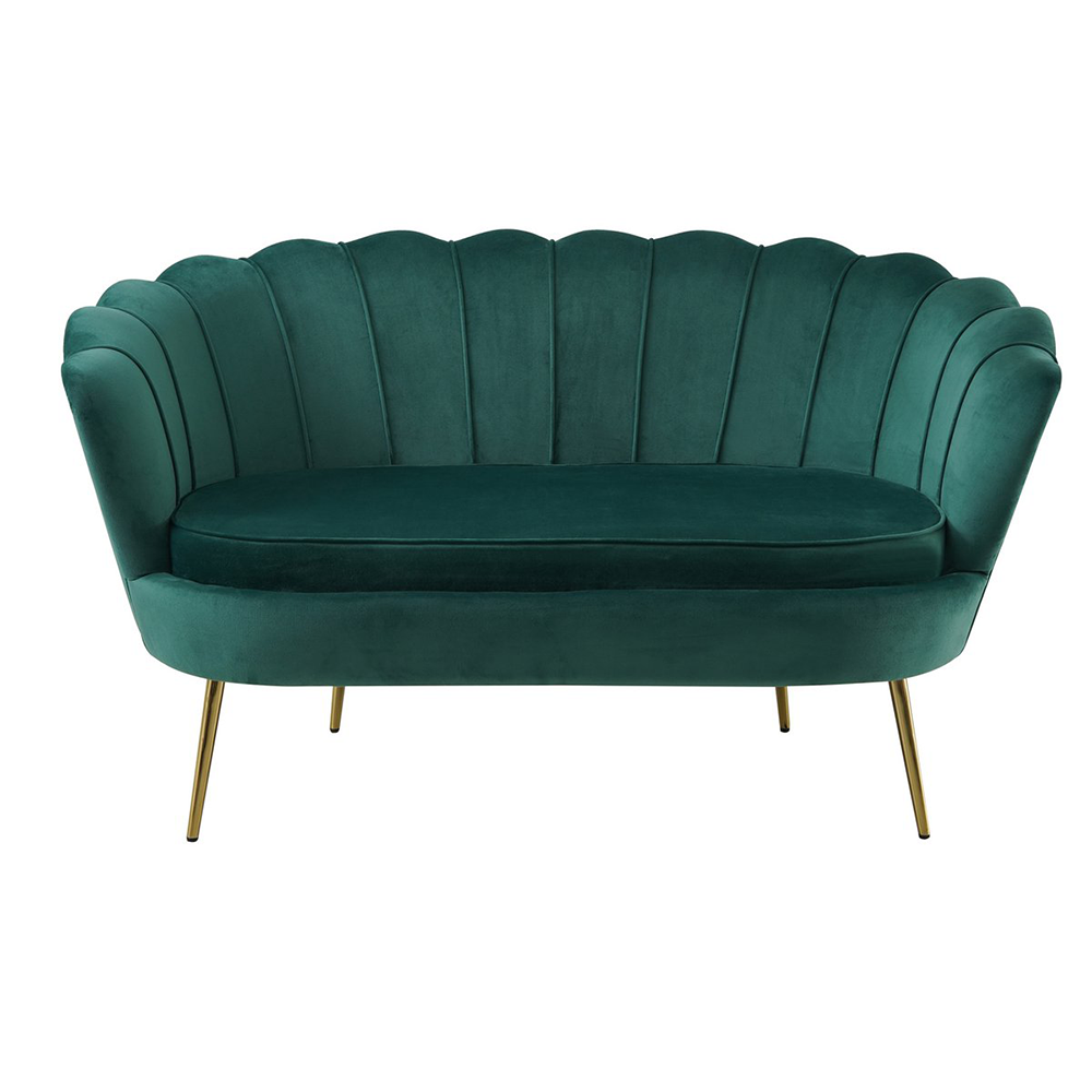 Fluwelen schelpvormige zitbank. 4 kleuren!