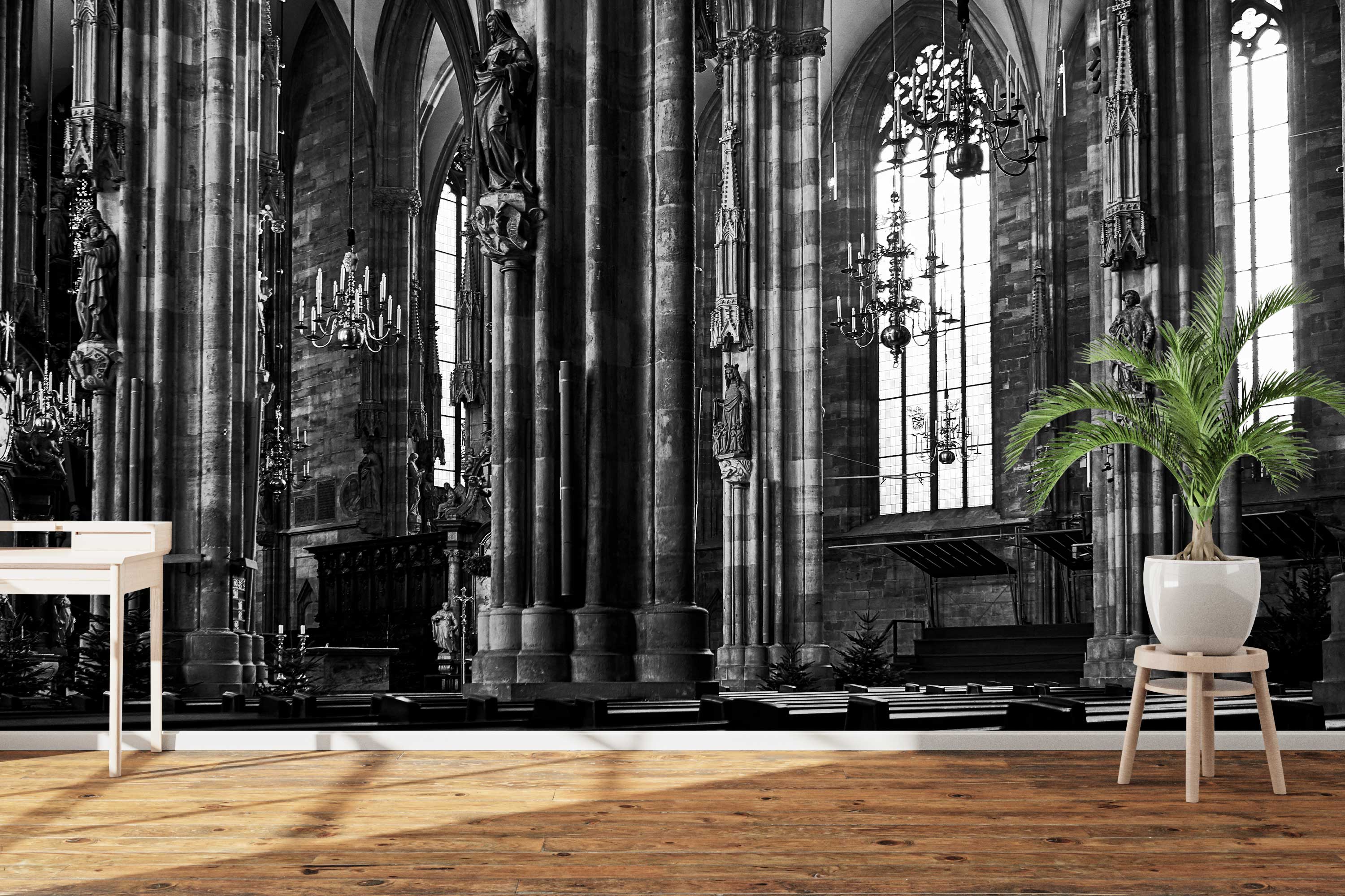 Naadloos fotobehang Kathedraal zwart