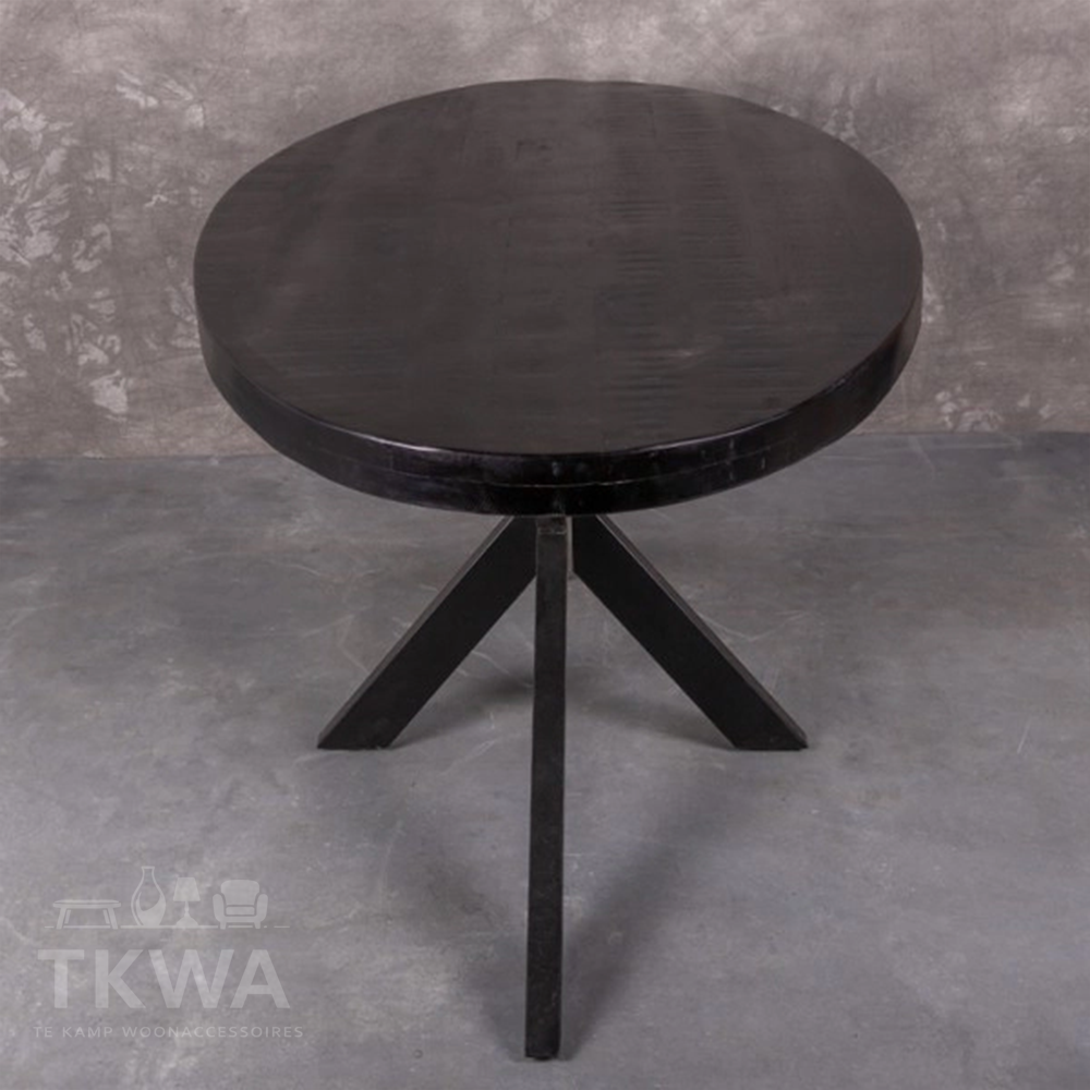 Mangohouten eettafel ovaal 2 kleuren