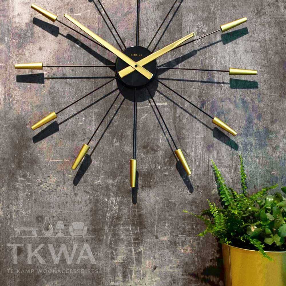 NeXtime Wandklok Goud 58cm