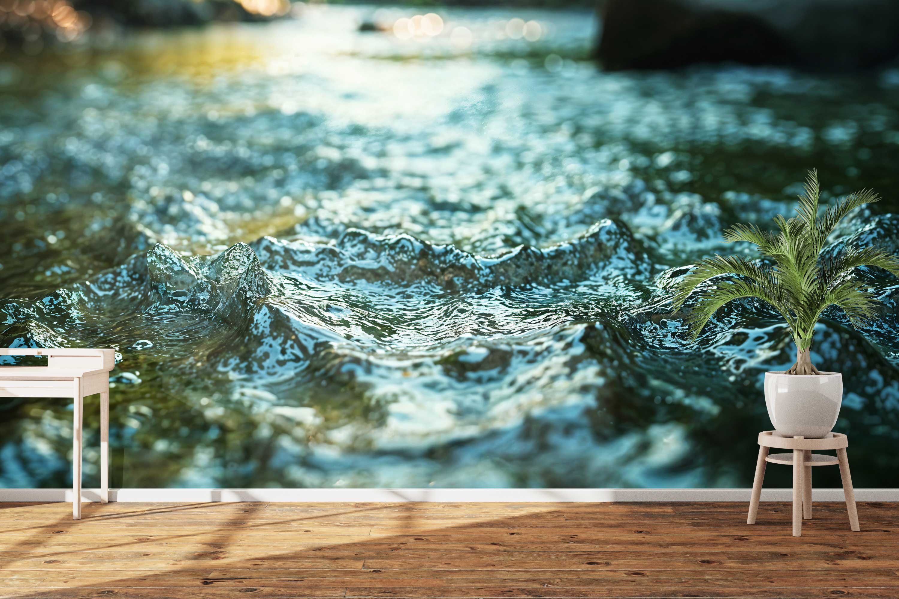 Naadloos fotobehang rustig water close up