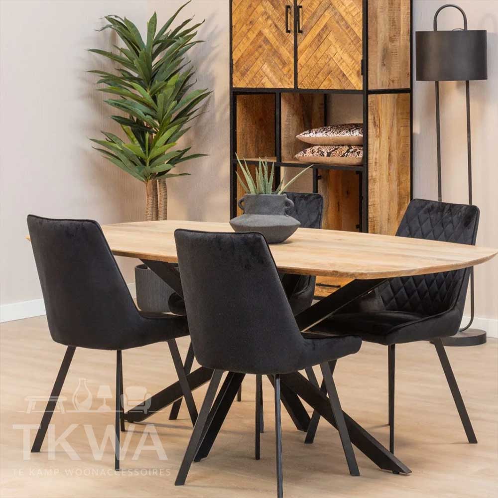Mangohouten eettafel Deens ovaal. Meerdere maten!