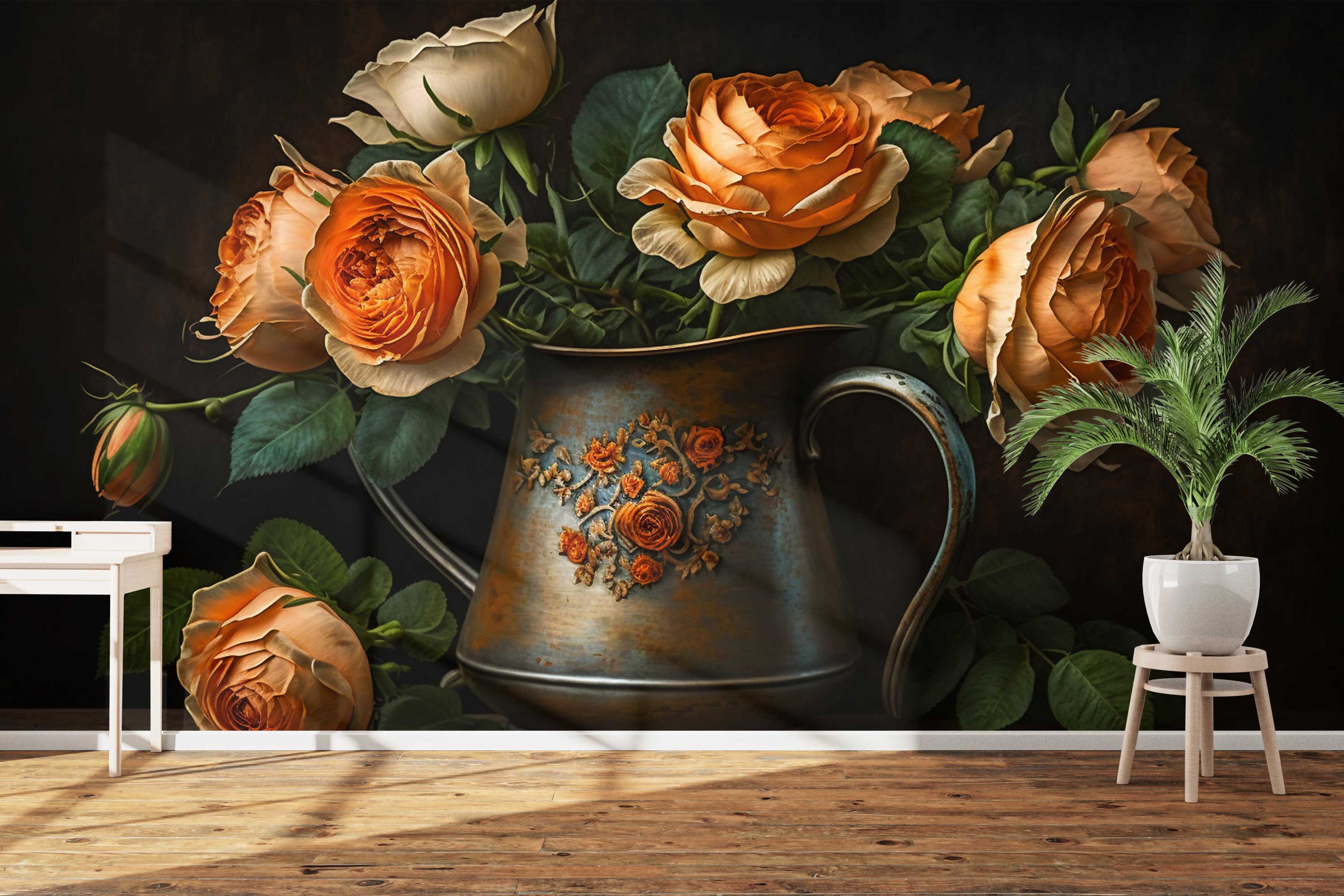 Naadloos fotobehang Vaas met bloemen