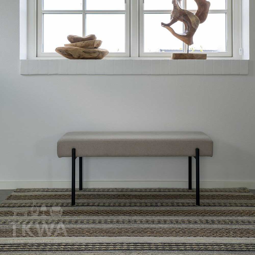 Swindon Bench - Bank, steen met zwarte poten, 100x36x42,5 cm