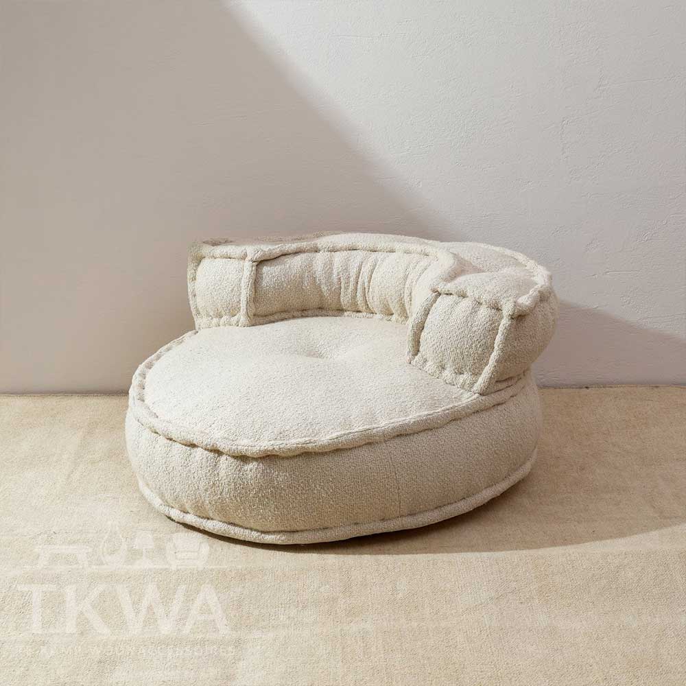 Vloerfauteuil wit rond