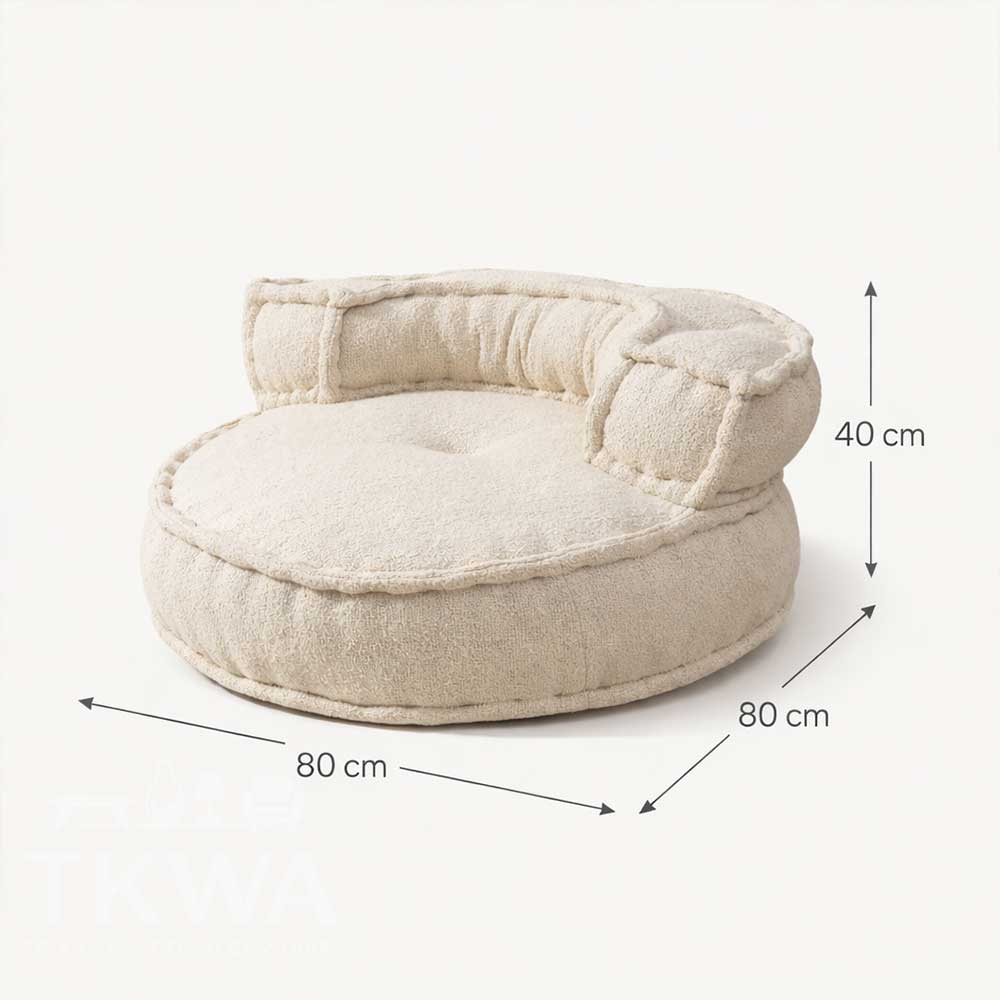 Vloerfauteuil wit rond