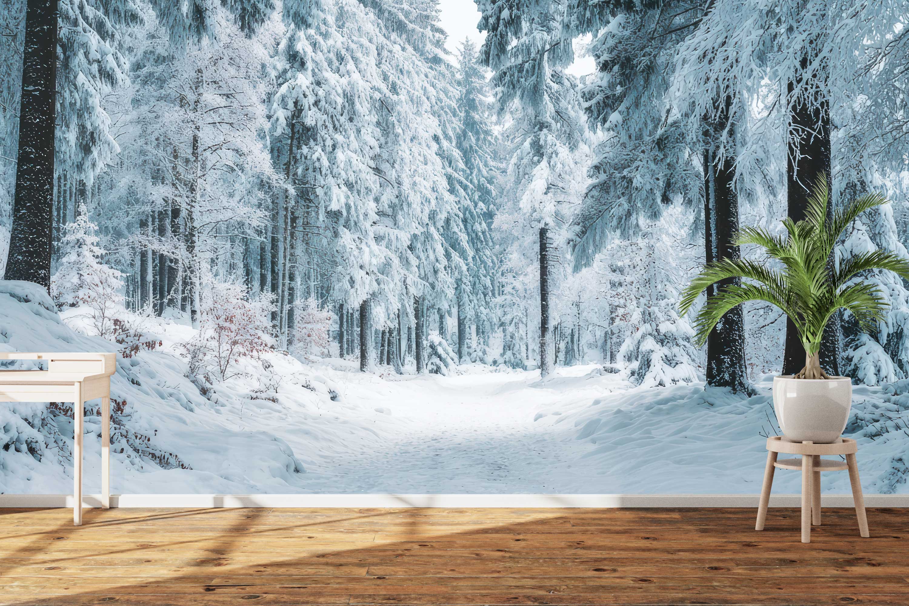 Naadloos fotobehang Winterbos